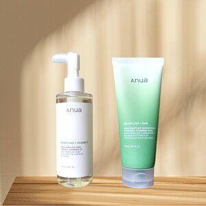 Anua Heartleaf Pore Control Cleansing Oil and Quercetinol Cleansing Foam NEW